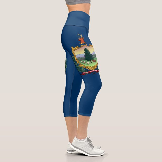 Vermont State Flag Capri Leggings (Right)