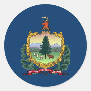Vermont State Flag Classic Round Sticker