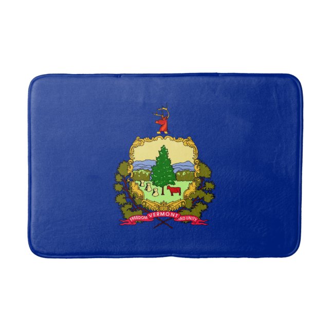 Vermont State Flag Design Bath Mat (Front)