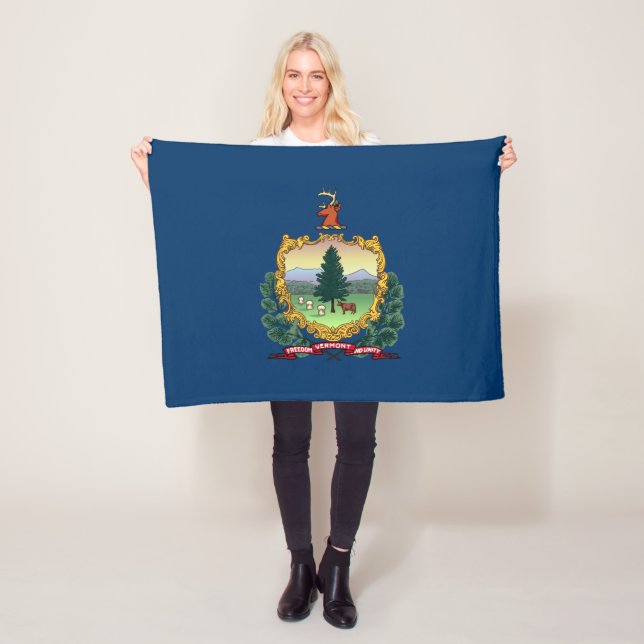 Vermont State Flag Fleece Blanket (In Situ)