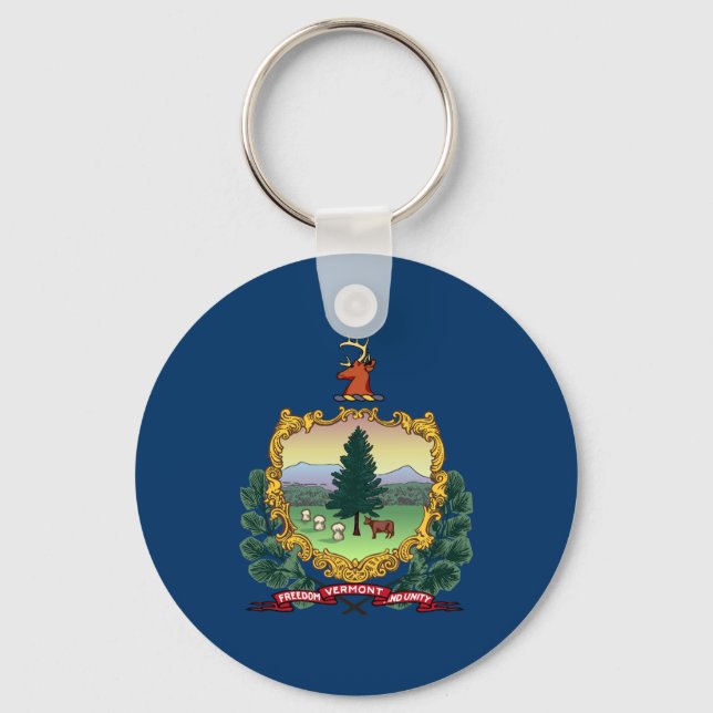 Vermont State Flag Key Ring (Front)