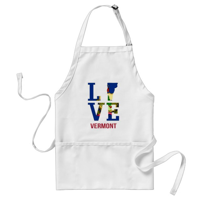 Vermont State Flag Love Standard Apron (Front)
