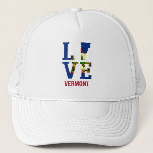 Vermont State Flag Love Trucker Hat
