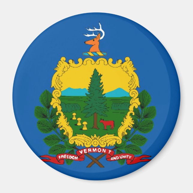 Vermont State Flag Magnet (Front)