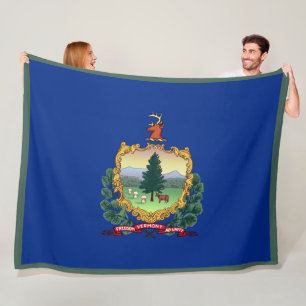 Vermont State Flag Print Patriotc Fleece Blanket