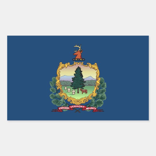 Vermont State Flag Rectangular Sticker (Front)