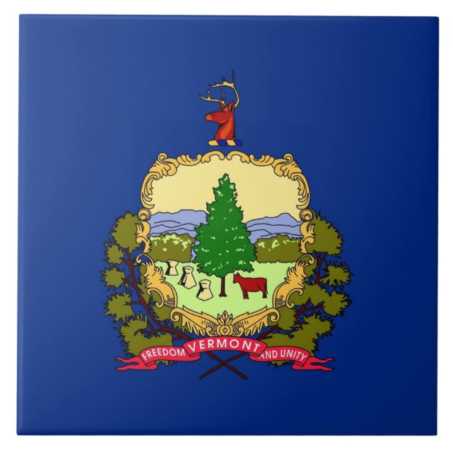Vermont State Flag Tile (Front)