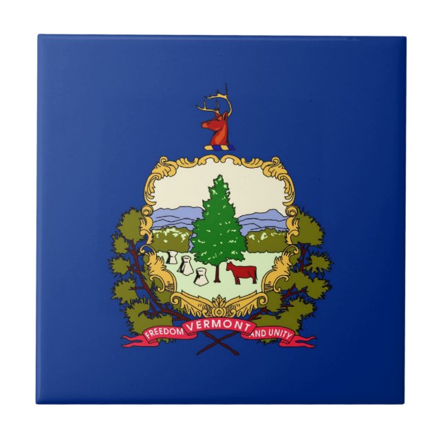 Vermont State Flag Tile (Front)