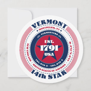 Vermont State History Flat Card