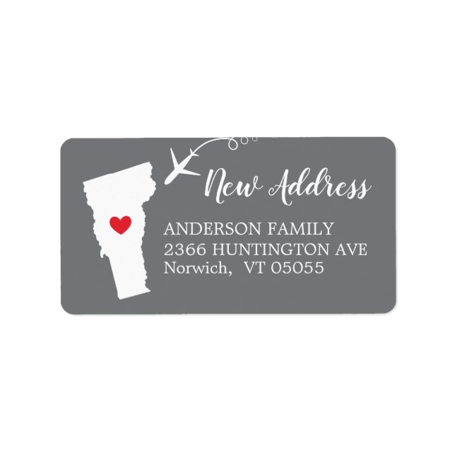 Vermont State | Moving Return Address Label (Front)