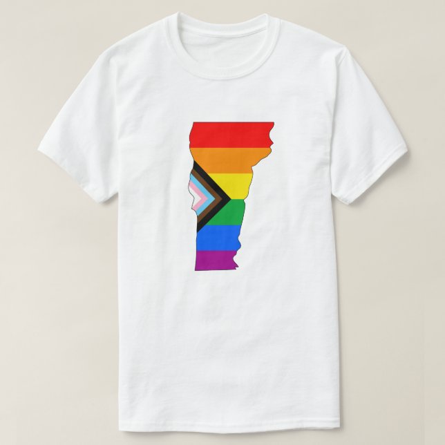 Vermont State Pride LGBTQ Progress Pride T-Shirt (Design Front)