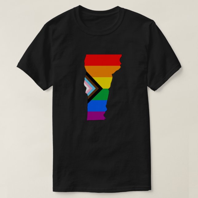 Vermont State Pride LGBTQ Progress Pride T-Shirt (Design Front)