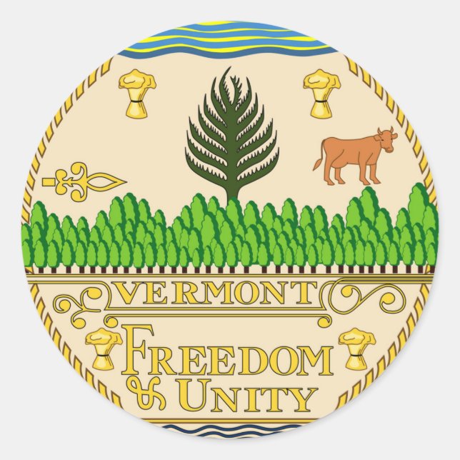Vermont state seal america republic symbol flag us (Front)