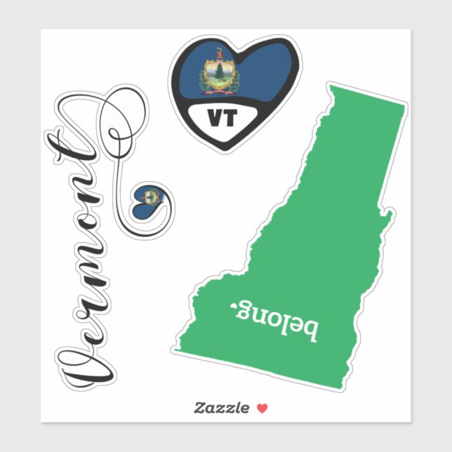 Vermont State, Sheet of Die Cut Stickers (Sheet)