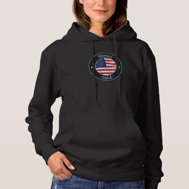 Vermont State Souvenir Retro Graphic Hoodie (Front)