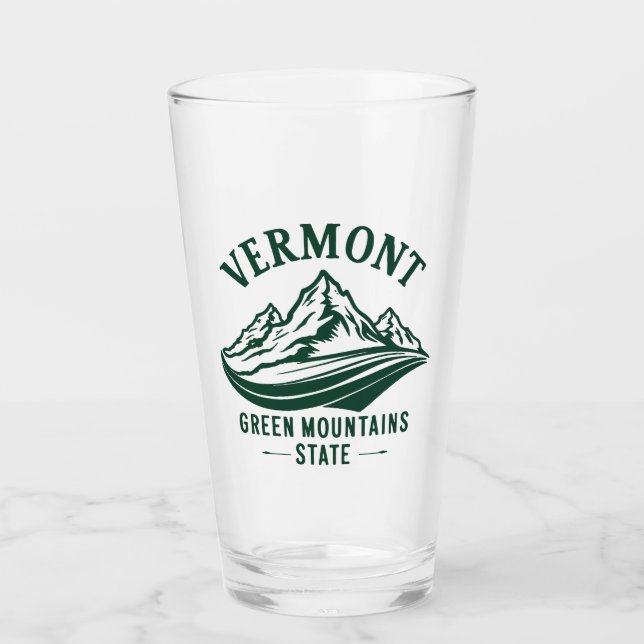 Vermont The Green Mountain State Glass (Front)