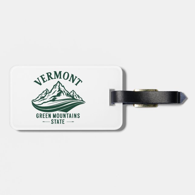 Vermont The Green Mountain State Luggage Tag (Back Horizontal)