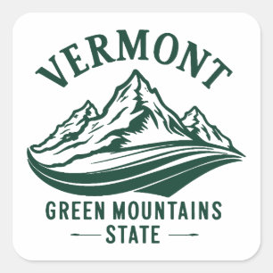 Vermont The Green Mountain State Square Sticker