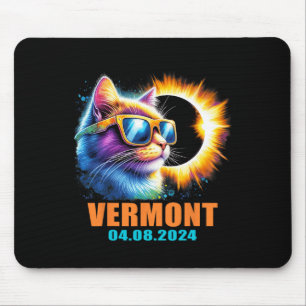 Vermont Total Solar Eclipse 2024 Cat Solar Eclipse Mouse Pad