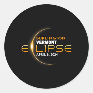 Vermont Total Solar Eclipse 2024 Classic Round Sticker