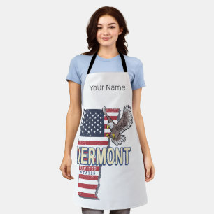 Vermont United States Retro State Map Vintage USA Apron