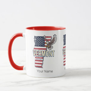 Vermont United States Retro State Map Vintage USA Mug