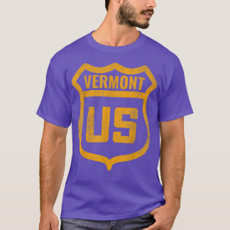 Vermont - US highway distressed weathered look roa T-Shirt