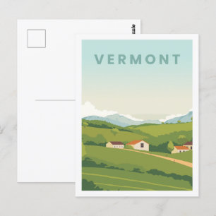 Vermont USA Famous Travel Place Illustration Postcard