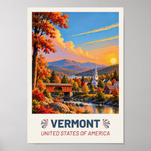 Vermont USA – Vintage Travel Poster