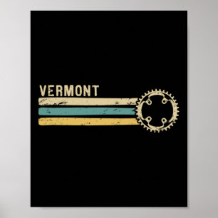 Vermont Vintage Retro 70s 80s Biking Poster