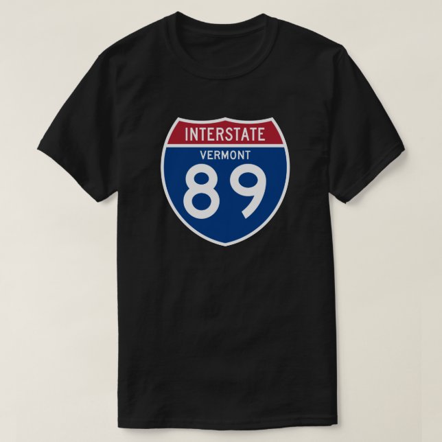 Vermont VT I-89 Interstate Highway Shield - T-Shirt (Design Front)