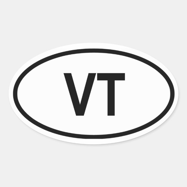Vermont "VT" Oval Sticker (Front)