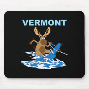 Vermont Water Skiing Moose Moose Lake Vacation Mouse Pad