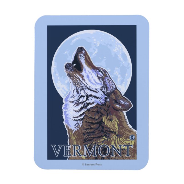 VermontHowling Wolf Magnet (Vertical)