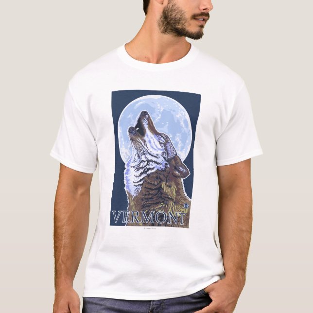 VermontHowling Wolf T-Shirt (Front)