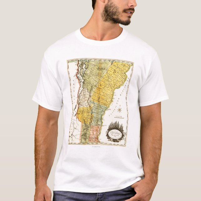 VermontPanoramic MapVermont T-Shirt (Front)