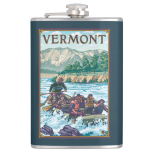 VermontRiver Rafting Scene Hip Flask