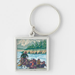 VermontRiver Rafting Scene Key Ring