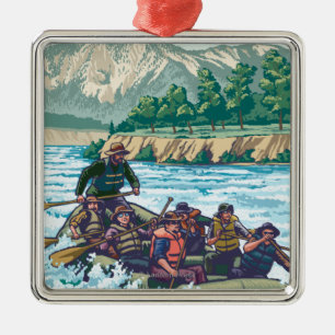 VermontRiver Rafting Scene Metal Ornament