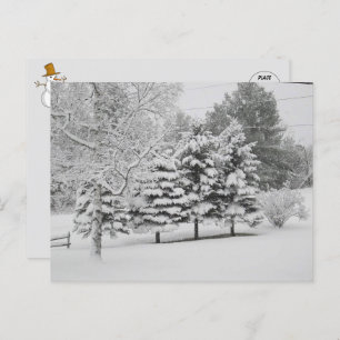 Vermont's Snowy Winter in B&W Postcard