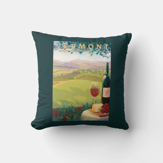 VermontWine Country Scene Cushion (Front)