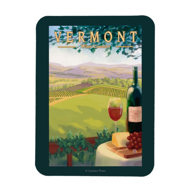 VermontWine Country Scene Magnet (Vertical)