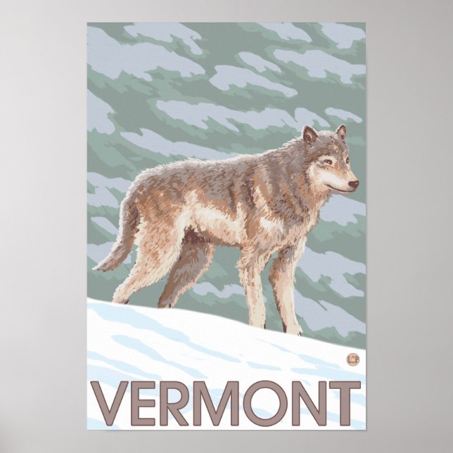 VermontWolf Scene Poster (Front)