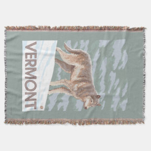 VermontWolf Scene Throw Blanket