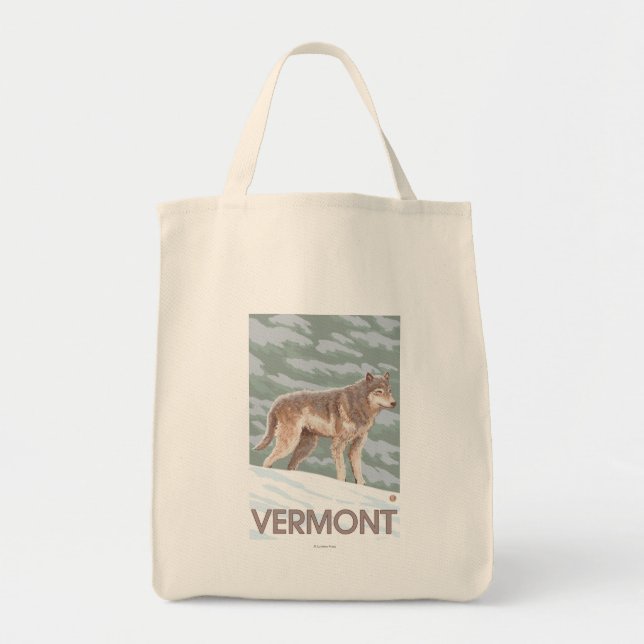 VermontWolf Scene Tote Bag (Front)