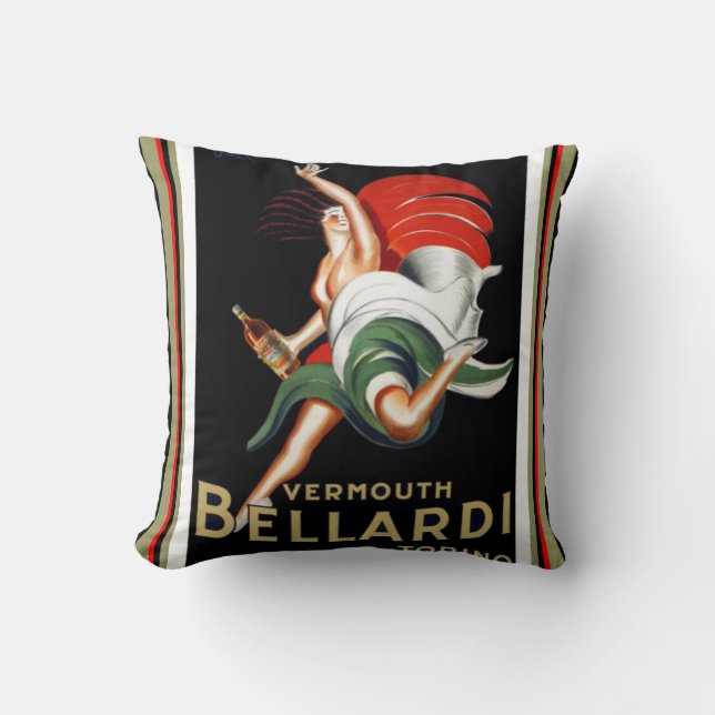 Vermouth Bellardi Art Deco Pillow (Front)