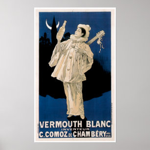 Vermouth Blanc Vintage Drink Ad Art Poster