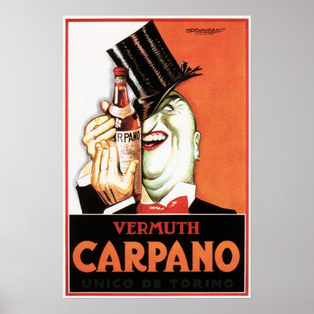 VERMUTH CARPANO Italian Spirits Art Deco Mauzan Poster (Front)