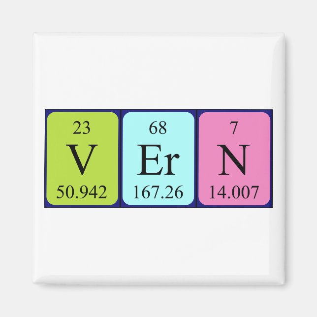 Vern periodic table name magnet (Front)