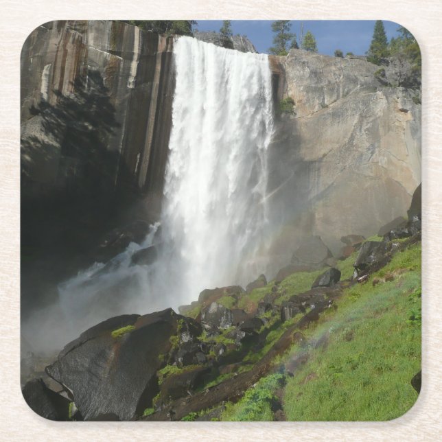 Vernal Falls I in Yosemite National Park Square Paper Coaster (Front)